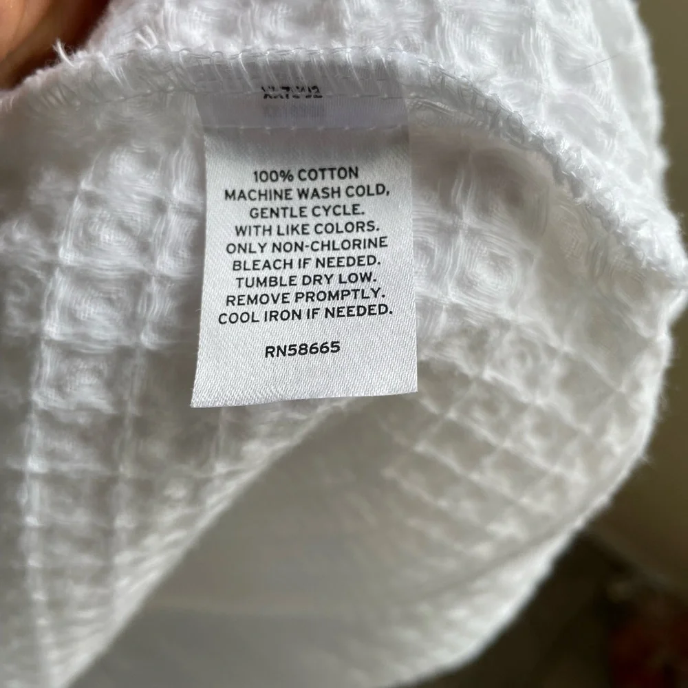 Nordstrom White Waffle-Knit Robe - Picture 3 of 5